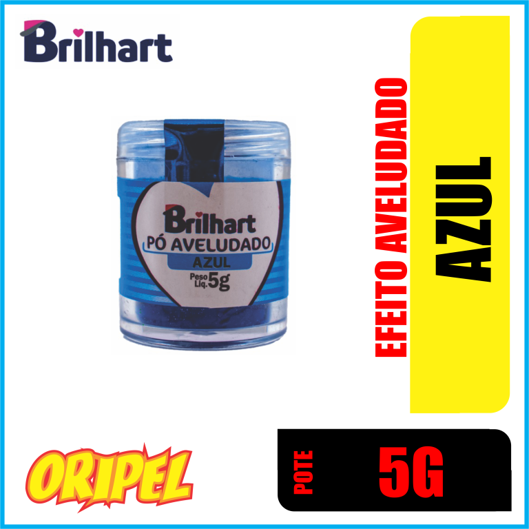 PO DECORATIVO EFEITO AVELUDADO AZUL BRILHART 5G