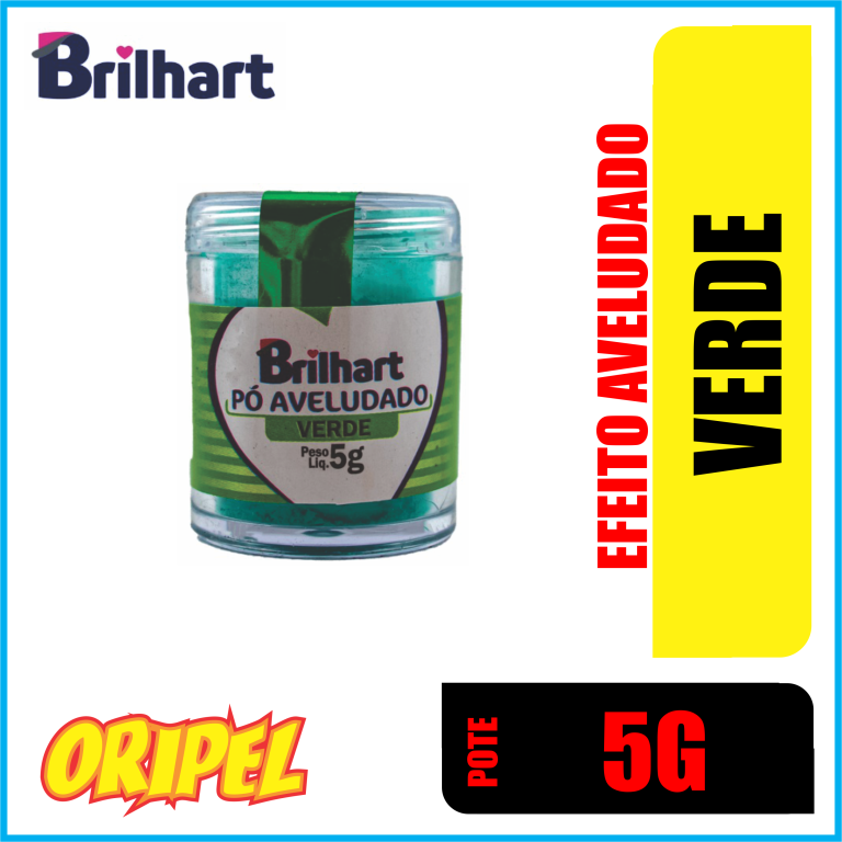 PO DECORATIVO EFEITO AVELUDADO VERDE BRILHART 5G
