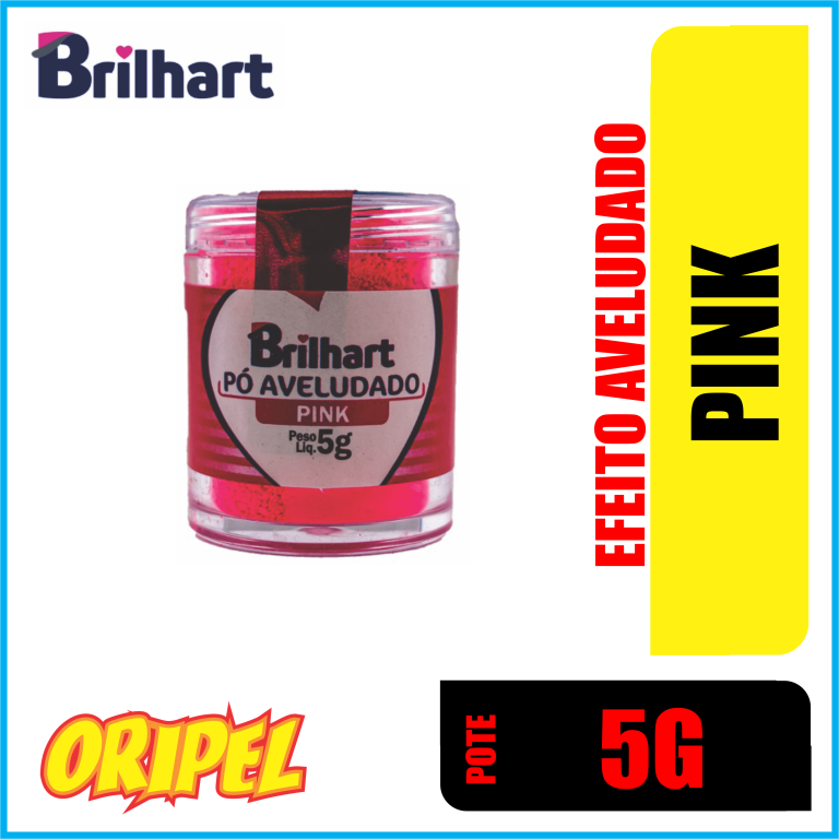 PO DECORATIVO EFEITO AVELUDADO PINK BRILHART 5G