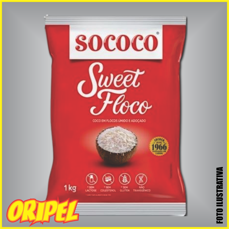 COCO SWEET FLOCO UMIDO E ADOÇADO SOCOCO 1KG