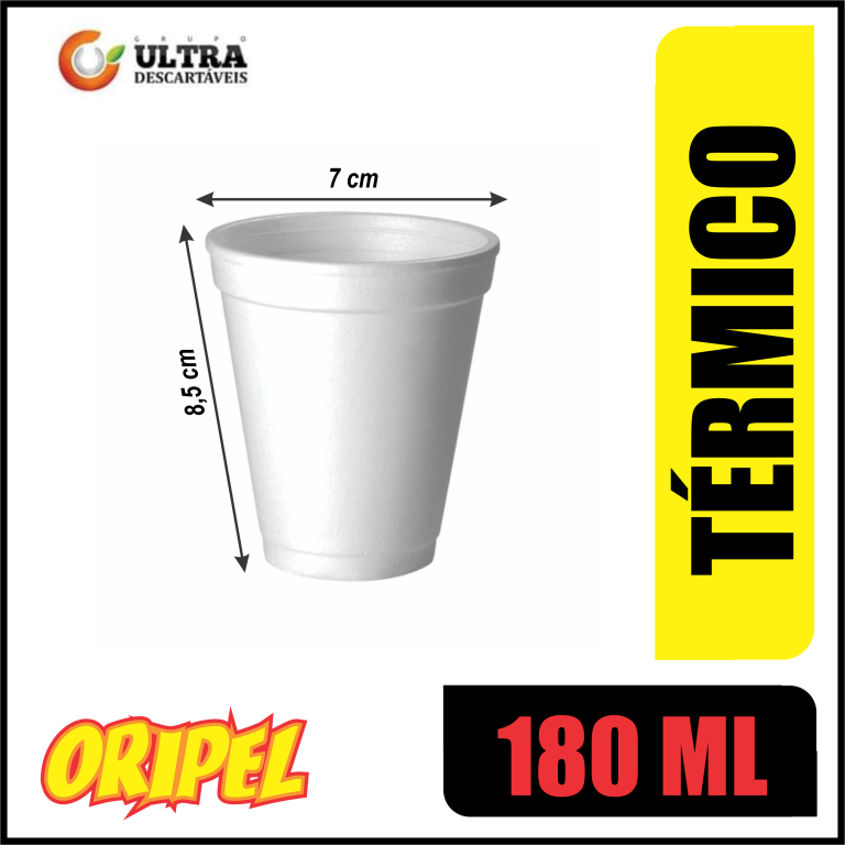COPO ISOPOR BRANCO 180ML ULTRATHERM 25 UN