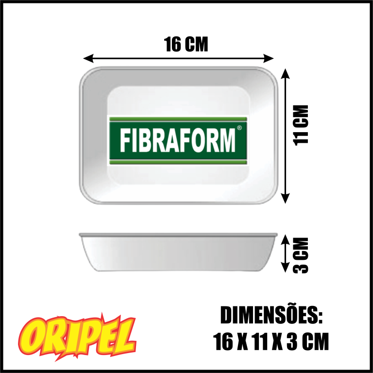 BANDEJA EPS FUNDA BRANCA/FF05 16X11X3CM FIBRAFORM 100 UN