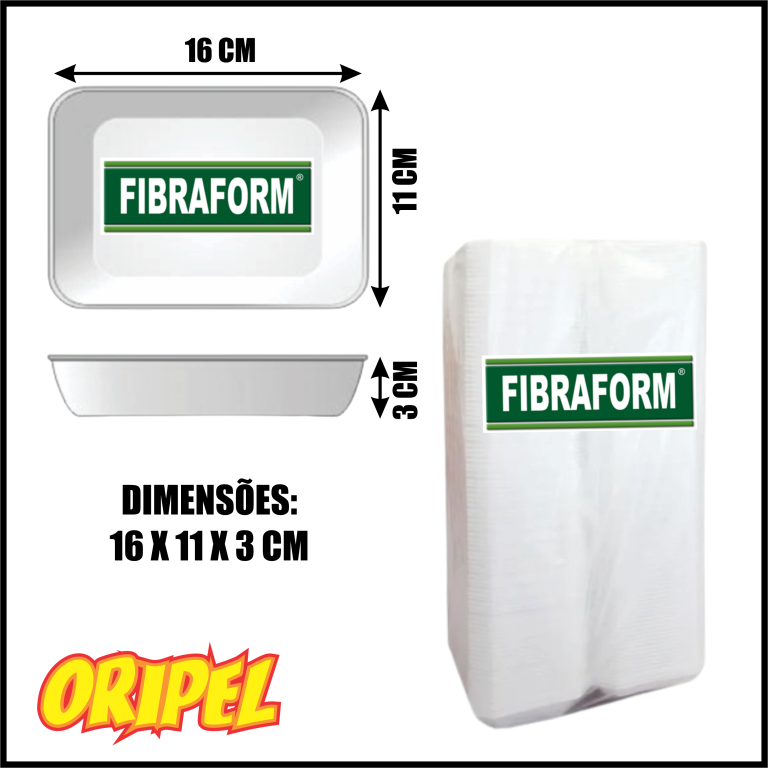 BANDEJA EPS FUNDA BRANCA/FF05 16X11X3CM FIBRAFORM 100 UN