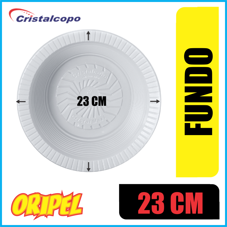 PRATO FUNDO PS 23CM BRANCO/PRF-23 CRISTALCOPO 10 UN