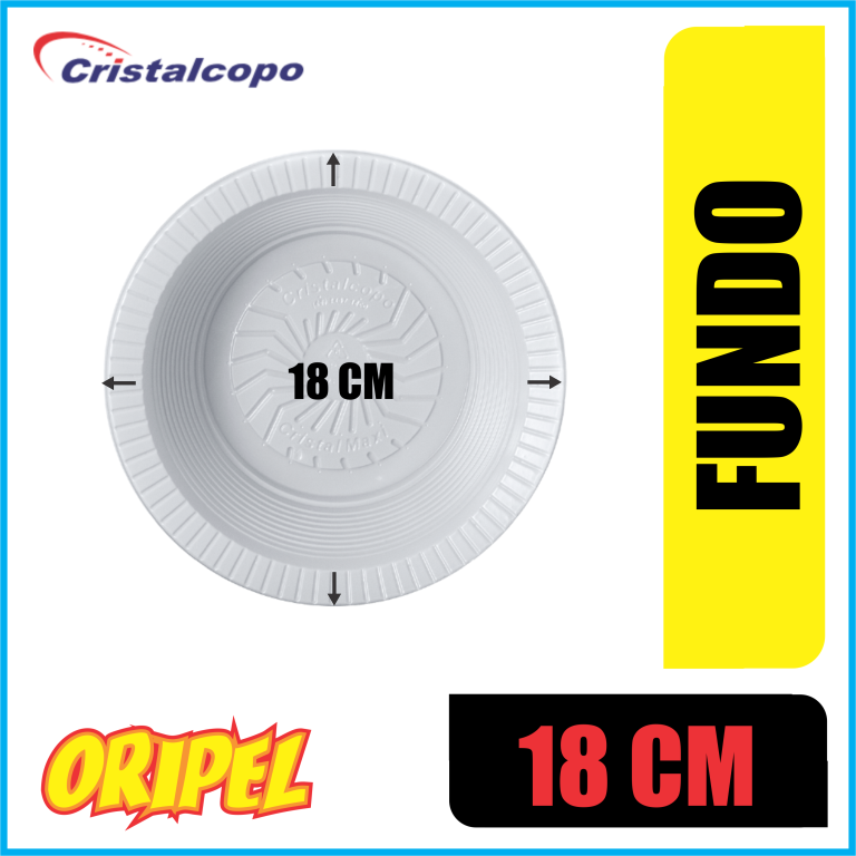 PRATO FUNDO PS 18CM BRANCO/PRF-18 CRISTALCOPO 10 UN