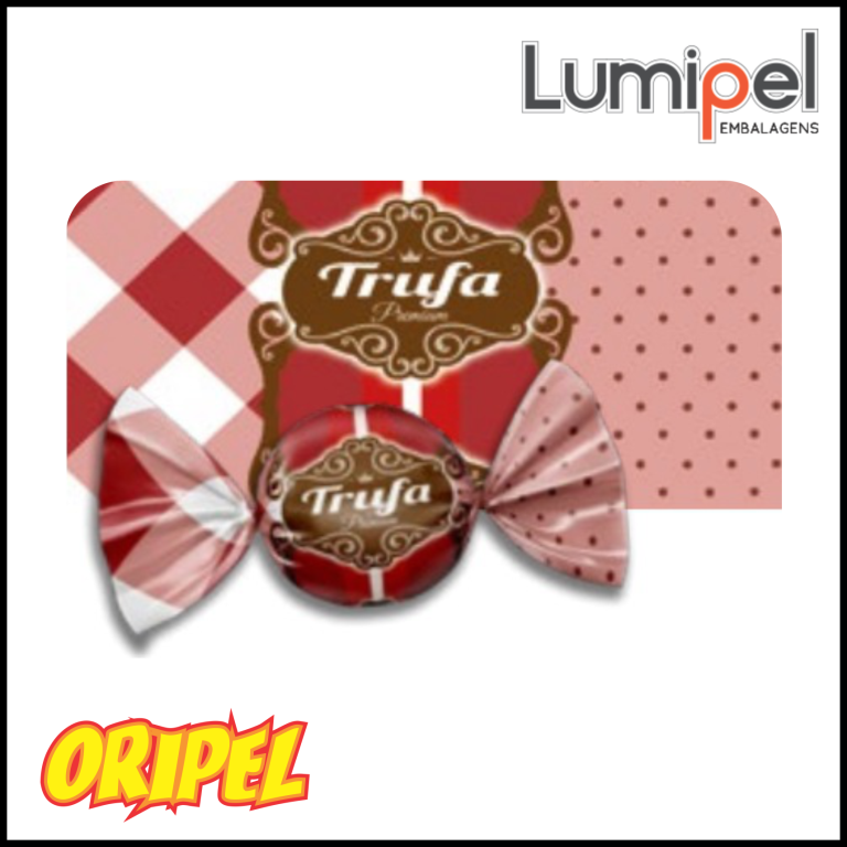 EMBALAGEM TRUFA VINTAGE VERMELHO 15X16CM LUMIPEL 100 FLS