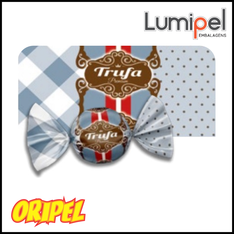 EMBALAGEM TRUFA VINTAGE AZUL 15X16CM LUMIPEL 100 FLS