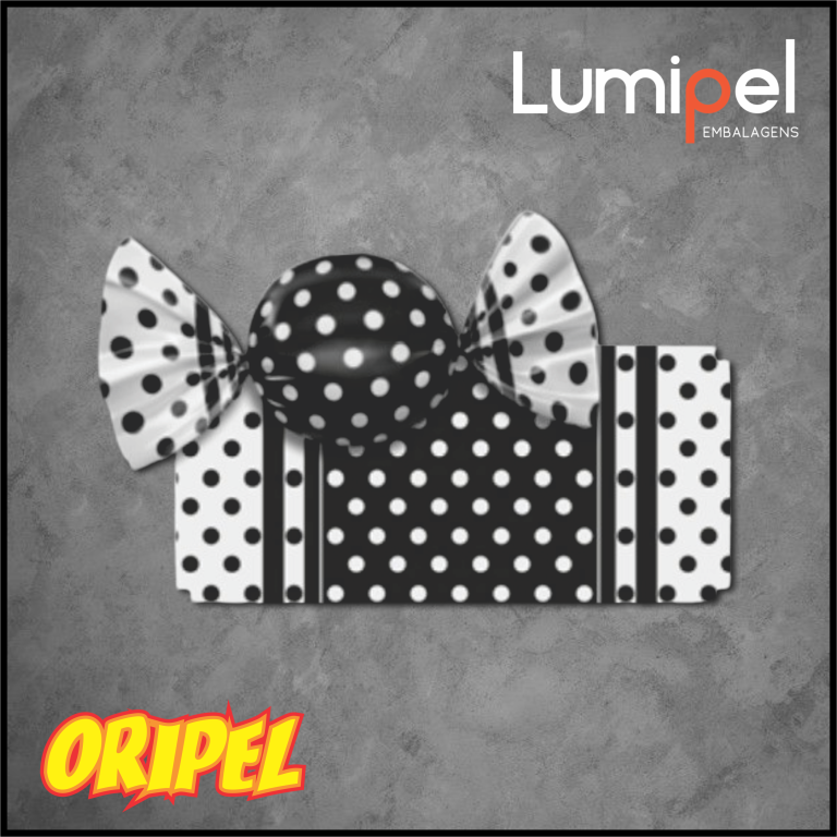 EMBALAGEM TRUFA POA PRETO/BRANCO 15X16CM LUMIPEL 100 FLS