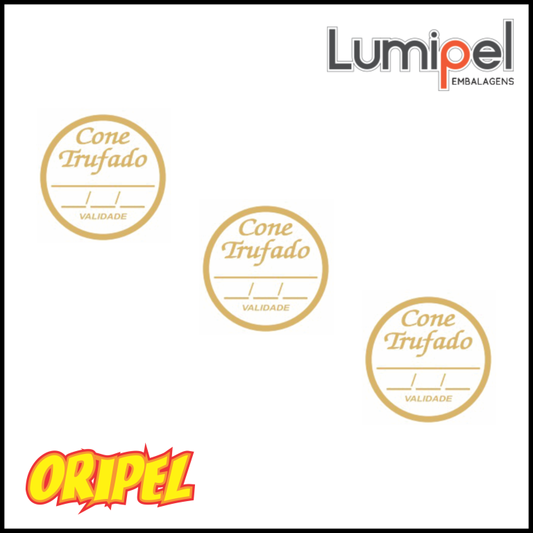ETIQUETA CONE TRUFADO VALIDADE LUMIPEL100 UN