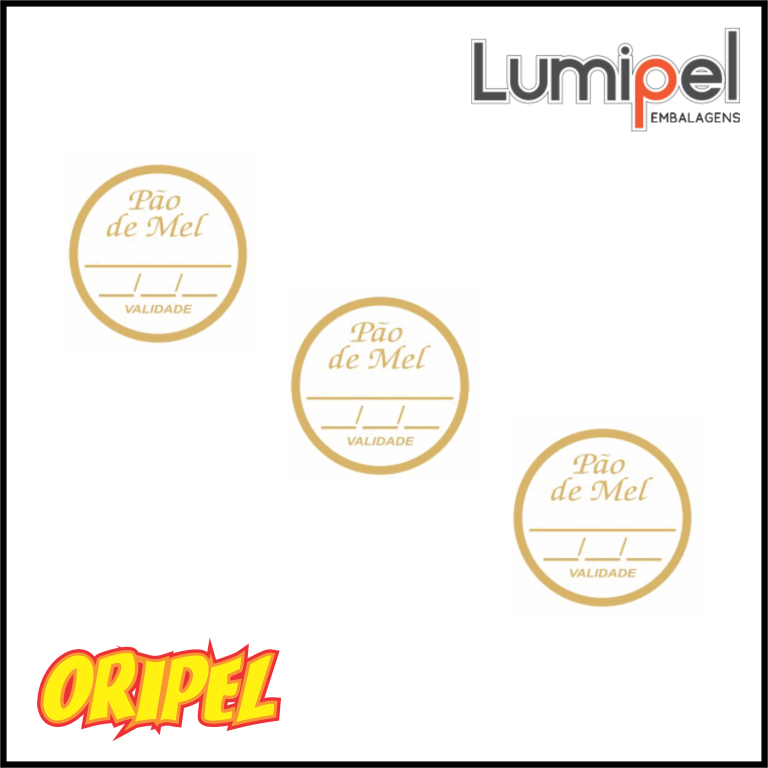 ETIQUETA PÃO DE MEL VALIDADE LUMIPEL100 UN