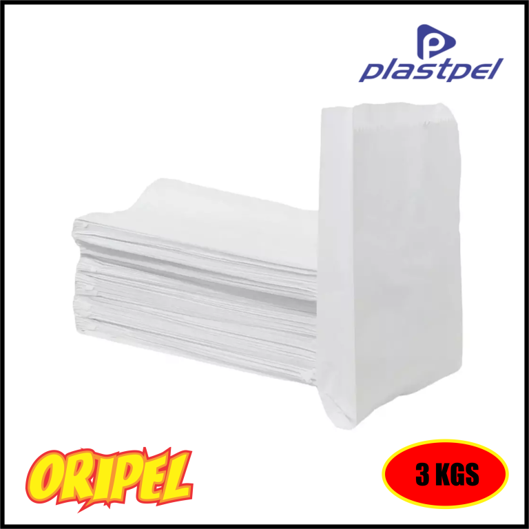SACO KRAFT BRANCO 3KGS/20,5X34CM PLASTPEL 500 UN