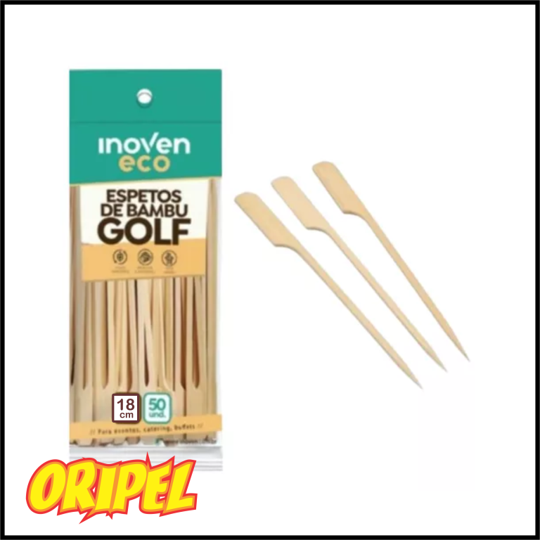ESPETO BAMBU GOLF/18CM INOVEN 50 UN