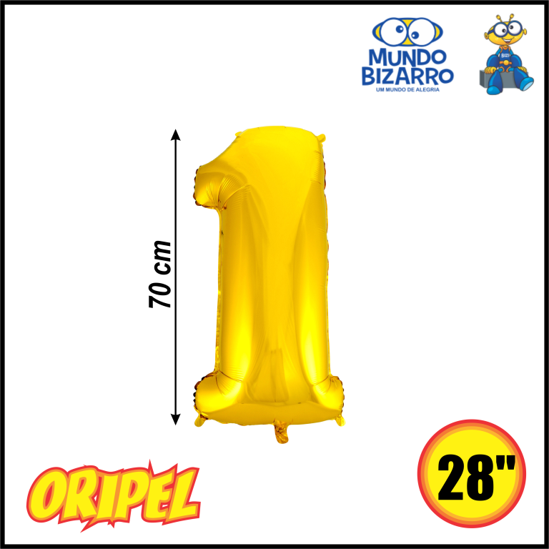 BALÃO METALIZADO 70CM/28" OURO/1 HYPPER IMPORTS