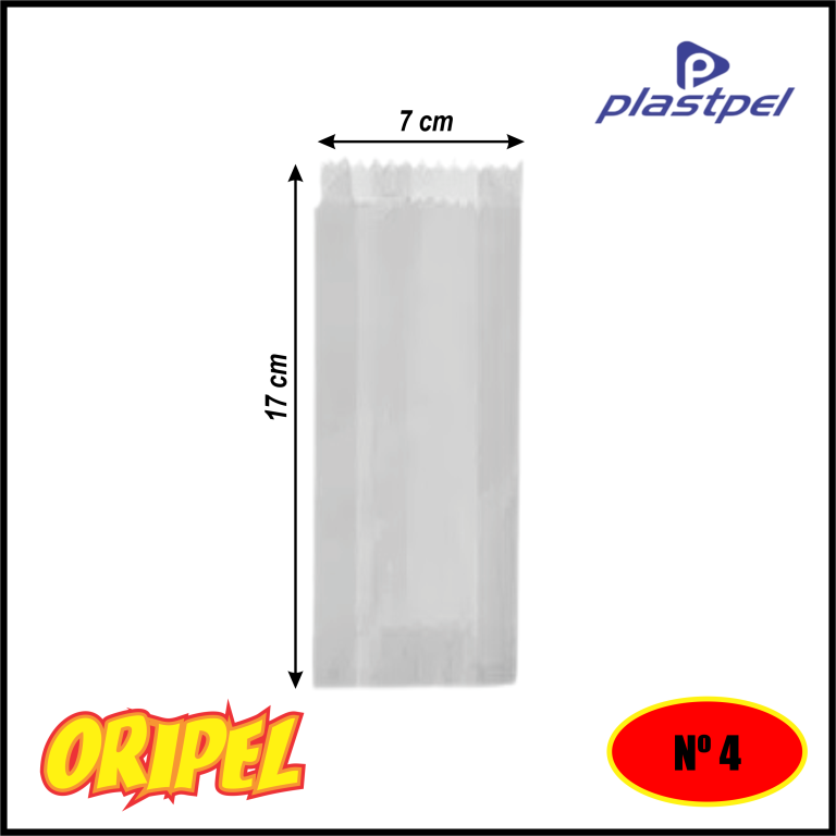 SACO PIPOCA MONOLUCIDO BRANCO Nº 4 PLASTPEL 500 UN