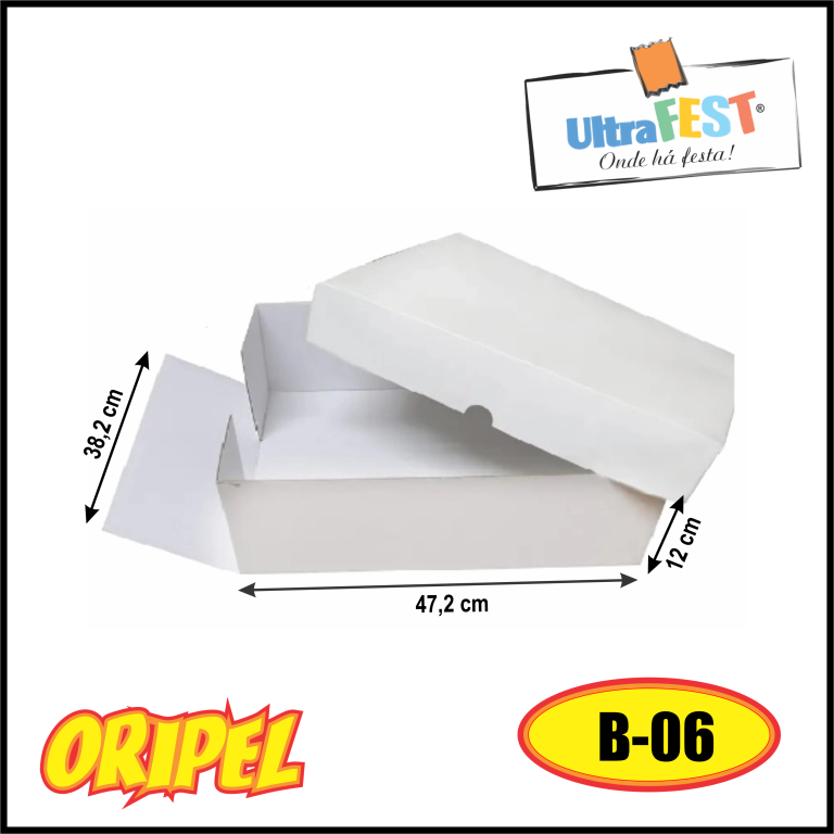 CAIXA BOLO BRANCA/B06 47,2X38,2X12CM ULTRAFEST
