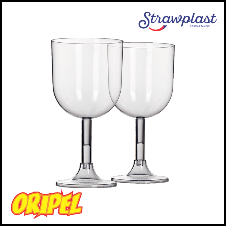 TAÇA VINHO 260ML/CRISTAL STRAWPLAST 4 UN