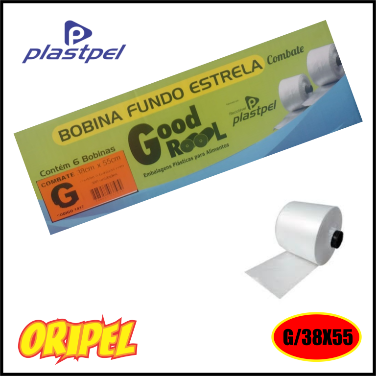 BOBINA FUNDO ESTRELA COMBATE/G 38X55 GOOD ROOL 6X300 UN