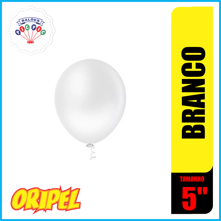 BALAO REDONDO LISO 5'' BRANCO PIC PIC 50 UN