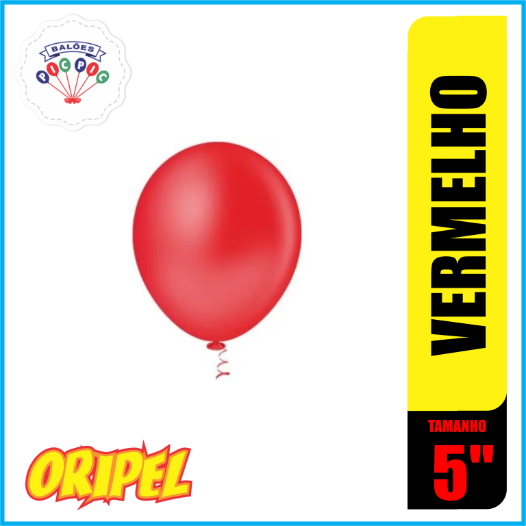 BALAO REDONDO LISO 5'' VERMELHO PIC PIC 50 UN