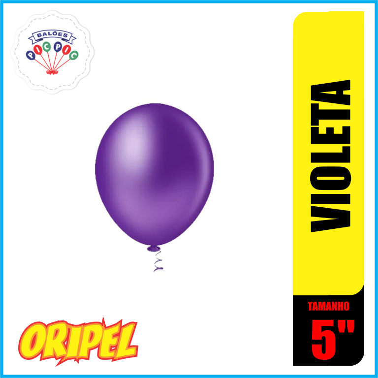 BALÃO REDONDO LISO 5'' VIOLETA PIC PIC 50 UN