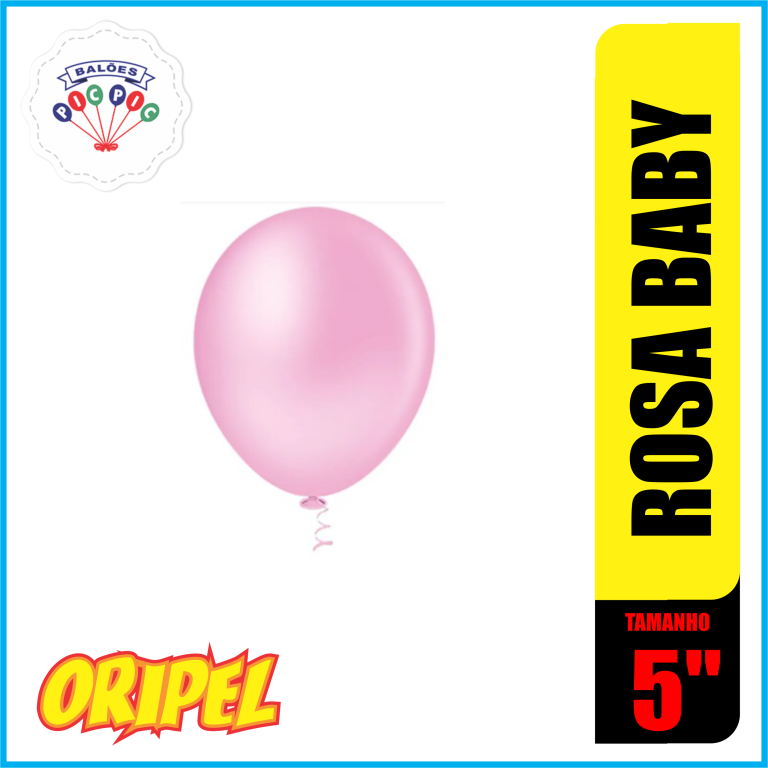 BALÃO REDONDO LISO 5'' ROSA BABY PIC PIC 50 UN