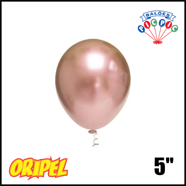 BALÃO PLATINO REDONDO 5''/ROSE GOLD PIC PIC 25 UN