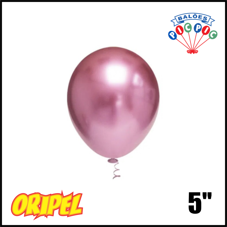 BALÃO PLATINO REDONDO 5''/ROSA PIC PIC 25 UN