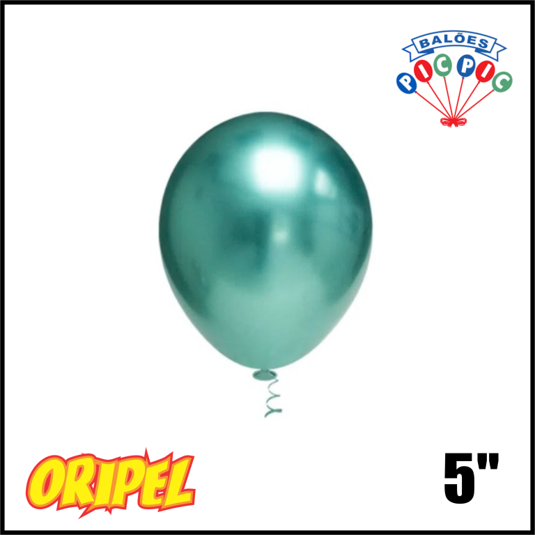BALÃO PLATINO REDONDO 5''/VERDE PIC PIC 25 UN