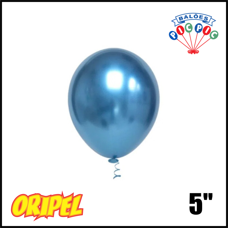 BALÃO PLATINO REDONDO 5''/AZUL PIC PIC 25 UN