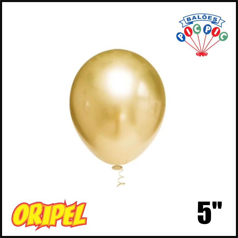 BALÃO PLATINO REDONDO 5''/OURO PIC PIC 25 UN