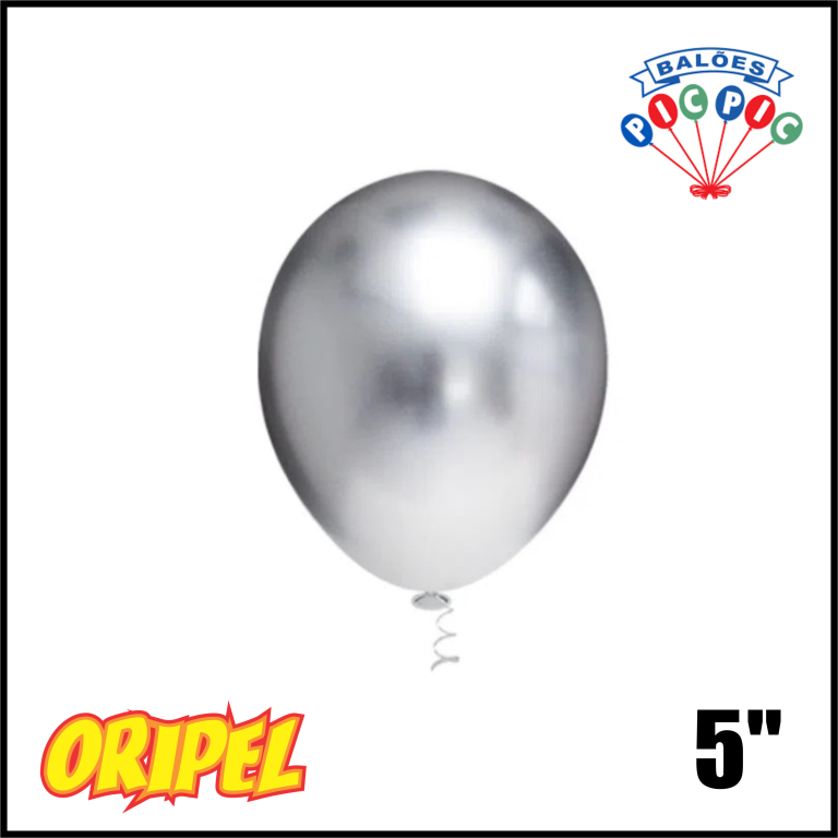 BALÃO PLATINO REDONDO 5''/PRATA PIC PIC 25 UN