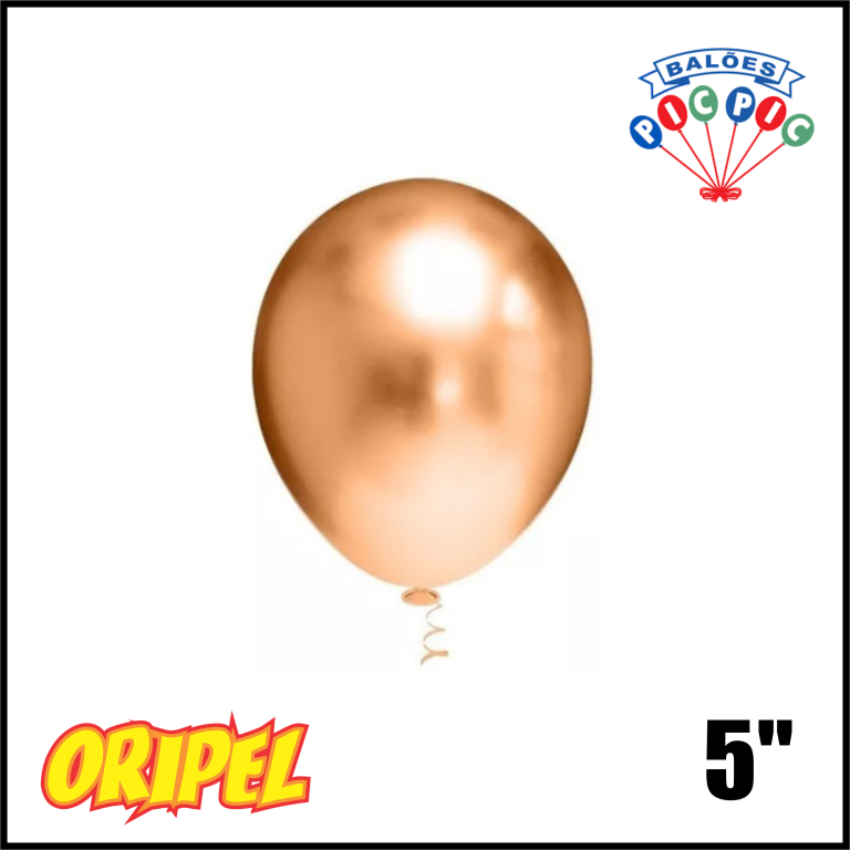 BALÃO PLATINO REDONDO 5''/BRONZE PIC PIC 25 UN