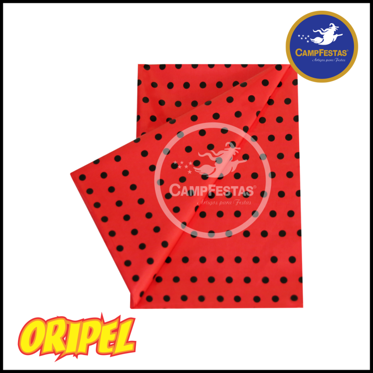 TOALHA PEROLADA DB POA VERMELHO/PRETO 78X78CM CAMP FESTAS 10 UN