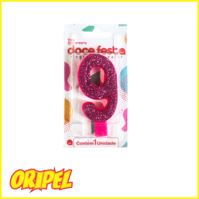 VELA ANIV SUPER GLITER PINK/9 DOCE FESTA