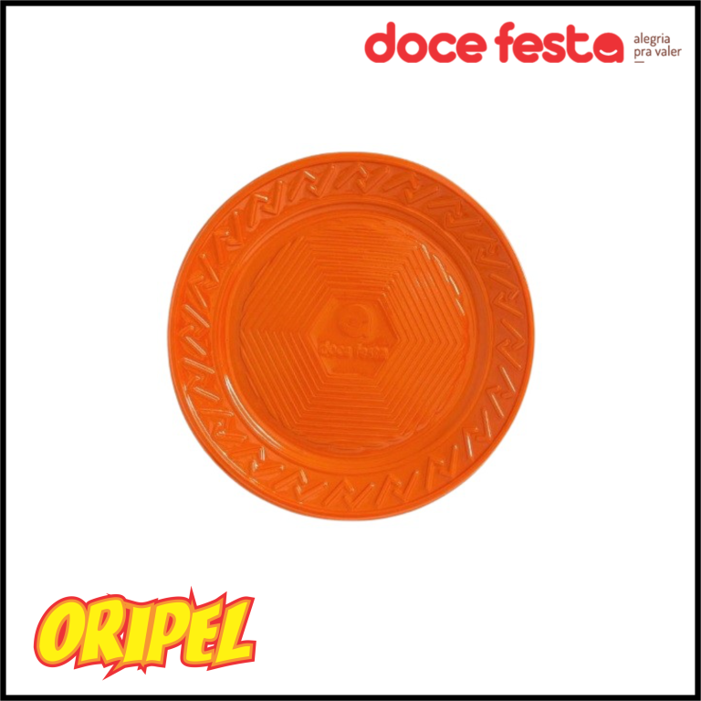 PRATO PLASTICO 15CM LARANJA DOCE FESTA 10 UN