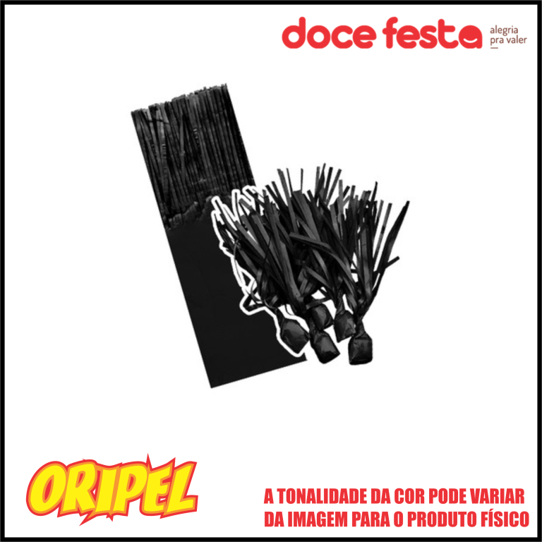 PAPEL BALA SEDA PRETO DOCE FESTA 48 UN