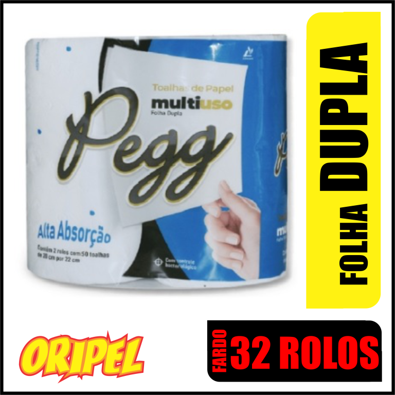 PAPEL TOALHA F. DUPLA 20X22CM PEGG 16X2 ROLOS