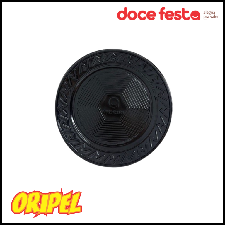 PRATO PLASTICO 15CM PRETO DOCE FESTA 10 UN