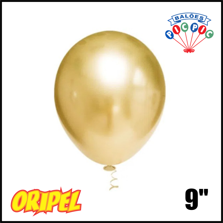 BALÃO PLATINO REDONDO 9''/OURO PIC PIC 25 UN