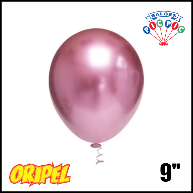 BALÃO PLATINO REDONDO 9''/ROSA PIC PIC 25 UN