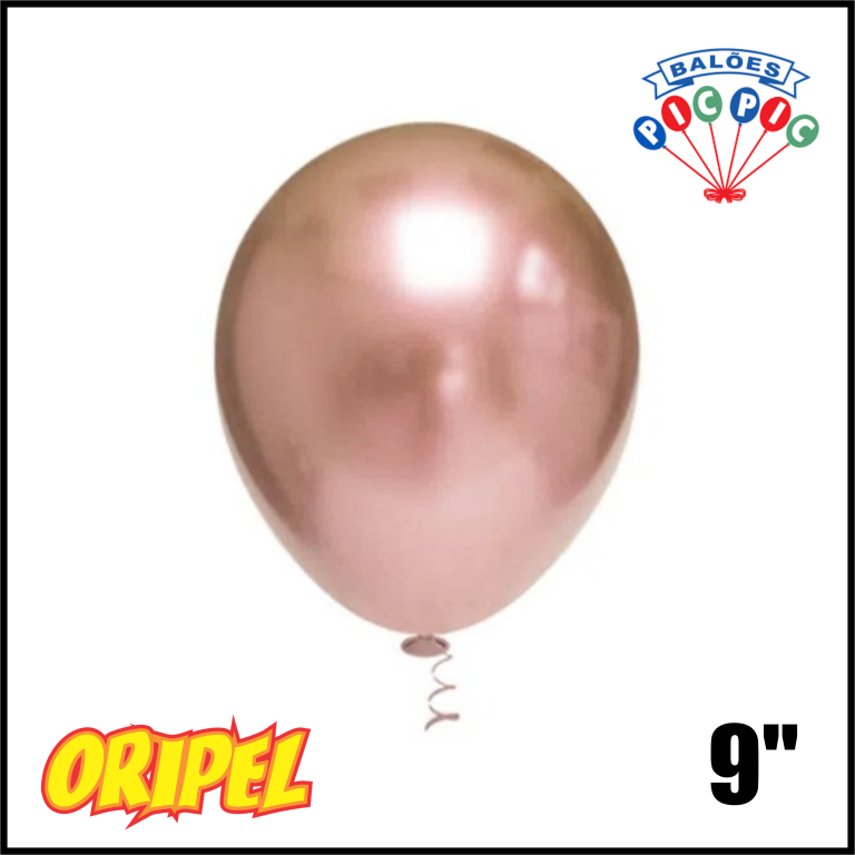BALÃO PLATINO REDONDO 9''/ROSE GOLD PIC PIC 25 UN