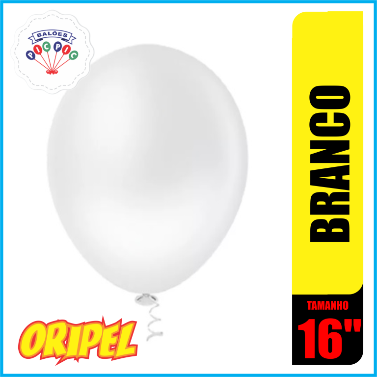 BALAO REDONDO LISO 16'' BRANCO PIC PIC 12 UN