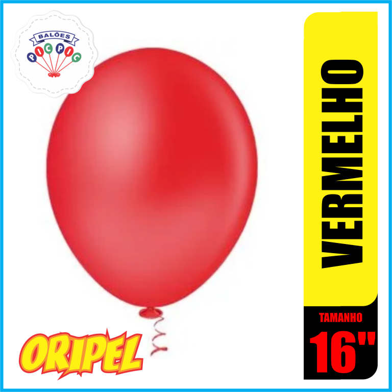 BALAO REDONDO LISO 16'' VERMELHO PIC PIC 12 UN