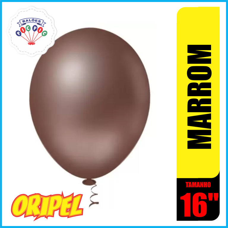 BALAO REDONDO LISO 16'' MARROM PIC PIC 12 UN