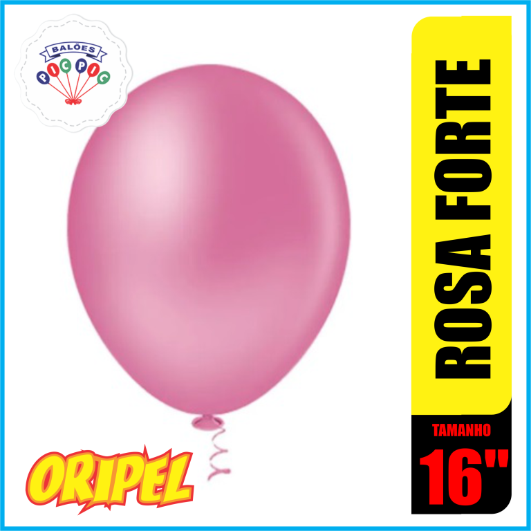 BALAO REDONDO LISO 16'' ROSA FORTE PIC PIC 12 UN