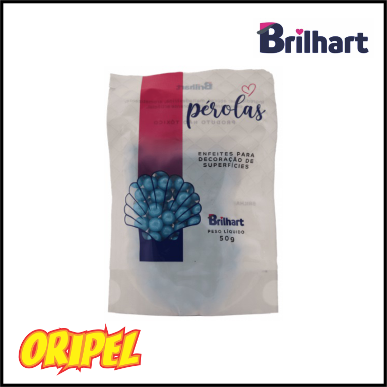 PEROLAS COMESTIVEIS MD CINTILANTE AZUL BEBE BRILHART 50G