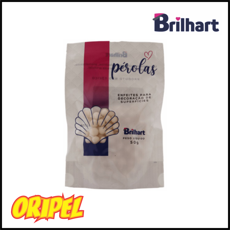 PEROLAS COMESTIVEIS MD BRANCA NATURAL BRILHART 50G