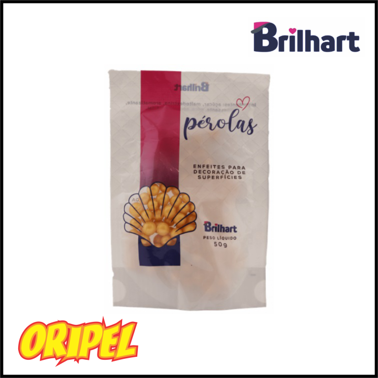 PEROLAS COMESTIVEIS MD CINTILANTE DOURADA BRILHART 50G