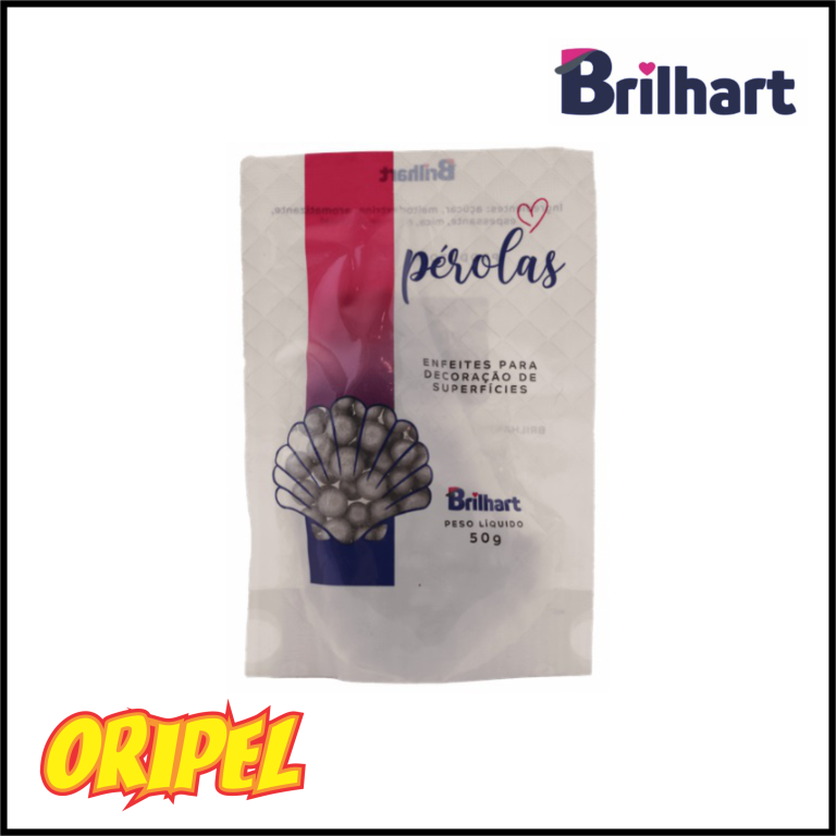 PEROLAS COMESTIVEIS MD CINTILANTE PRATEADA BRILHART 50G