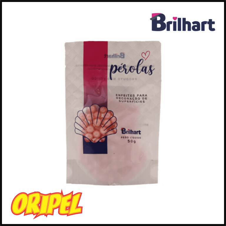 PEROLAS COMESTIVEIS MD CINTILANTE ROSA BEBE BRILHART 50G